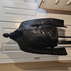 Bod & Christensen real leather black moto jacket size L
